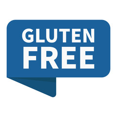 Gluten Free In Blue Rectangle Ribbon Shape For Information Sign
