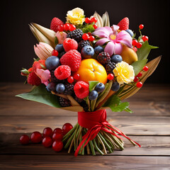 bouquet from fruit and berries.