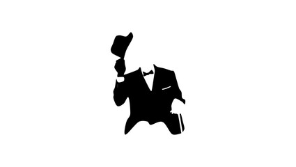 Obraz premium Gentleman logo, black isolated silhouette