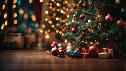 Fototapeta na wymiar christmas tree with lights ornament, winter, celebration, branch, fir, december, season, green, pine, gift, year, new, 