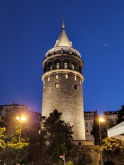 Obraz premium The Galata Tower at night