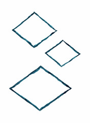 Hand-painted diamond outlines, watercolour shapes, painted patterns