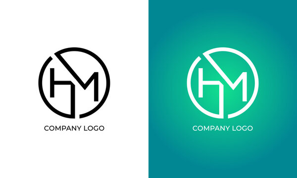 HM logo, MH logo, HM Letter Company Logo Icon