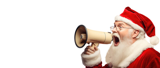 santa Claus shouting using megaphone png