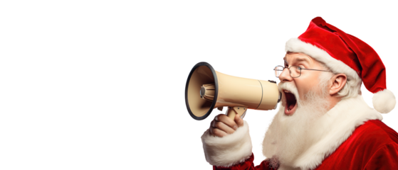 santa Claus shouting using megaphone png