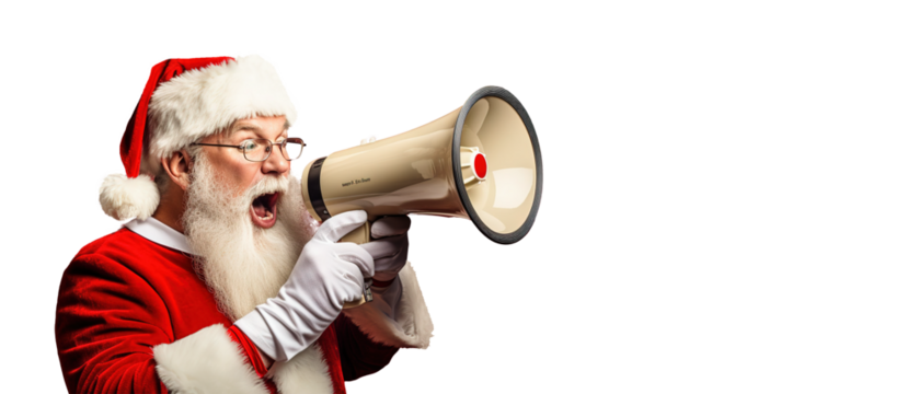 santa Claus shouting using megaphone png