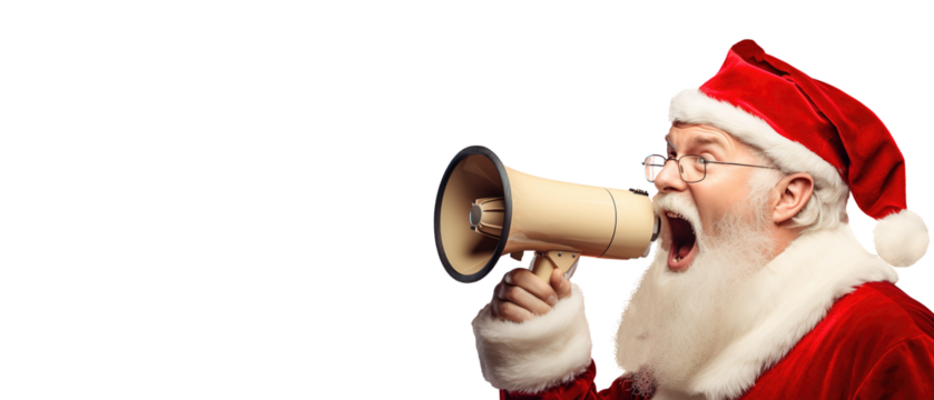 santa Claus shouting using megaphone png