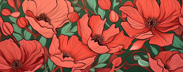 seamless floral pattern flower, pattern, floral, seamless, vector, poppy, nature, spring, illustration, wallpaper, summer