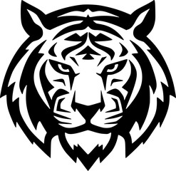 Fototapeta premium Tiger | Black and White Vector illustration