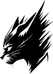Wildcat - Black and White Isolated Icon - Vector illustration