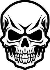 Obraz premium Skull | Black and White Vector illustration