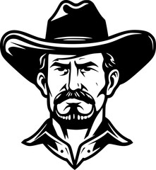 Cowboy | Minimalist and Simple Silhouette - Vector illustration