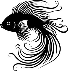 Fish | Black and White Vector illustration