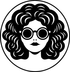 Hippy - Black and White Isolated Icon - Vector illustration