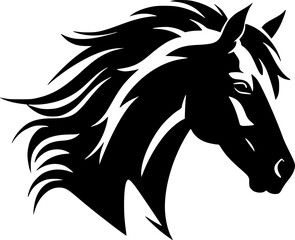 Horse | Black and White Vector illustration