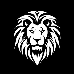 Fototapeta premium Lion - Black and White Isolated Icon - Vector illustration