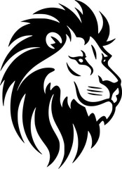 Fototapeta premium Lion | Black and White Vector illustration