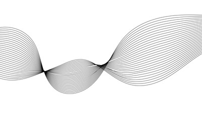 Grey wave line on transparent background. 