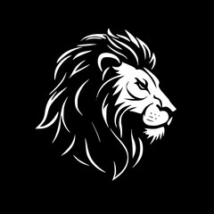 Obraz premium Lion | Black and White Vector illustration