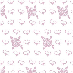 seamless pattern with pink roses