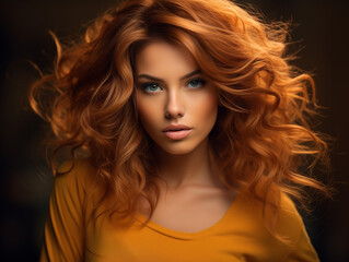 Fototapeta premium frau, haar, schönheit, leitbild, gestalten, gesicht, make-up, glamour, auge, haut, gewellt, brünett, frisur, sinnlichkeit, rot, lang, person, lippen, atelier, braun, 1, black, sinnlich