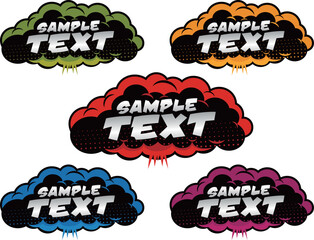 カートゥーンモクモクトーンふきだし5色セット