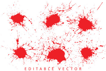 Set of spotted red vector blood background