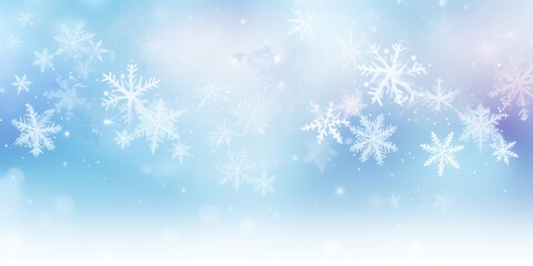 Random falling snow flakes wallpaper. Snowfall dust freeze granules. Snowfall sky white teal blue background. Many snowflakes february vector. Snow nature scenery. - obrazy, fototapety, plakaty