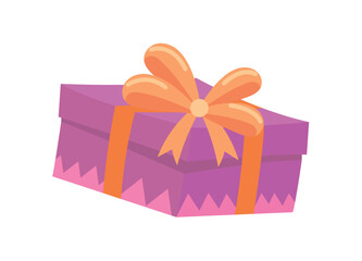 Gift box of flat cartoon set. The vibrant colors and patterns on the box create a sense of anticipation, mirroring the emotions associated with receiving a cherished present. Vector illustration.