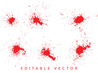 Blood splatter red paint background collection