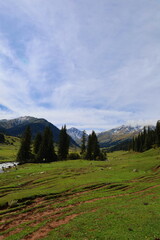 First stage of Ak-Suu Traverse trek from Jyrgalan to Ailampa Lake, Karakol, Kyrgyzstan