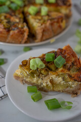Quiche savory pie food on plate
