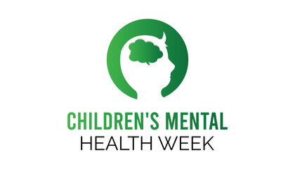 Vector illustration on the theme of Children's Mental Health awareness week observed each year during February.banner, Holiday, poster, card and background design.