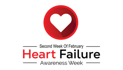 Vector illustration on the theme of Heart Failure awareness week observed each year during February.banner, Holiday, poster, card and background design.