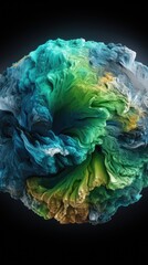 Fototapeta premium color_photo_of_a_3D_render_of_Planet_Earth_isolated_ uhd wallpaper