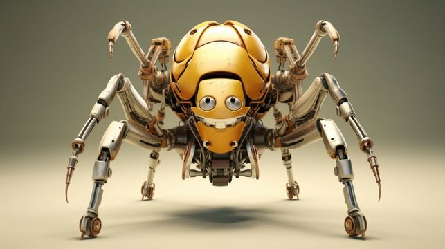 mechanical detailed robotic crawling insectsuhdphoto Ai Generative