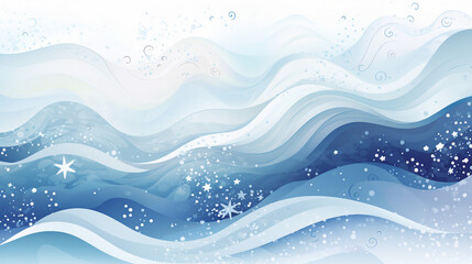 Decorative Winter Background with Snowflakes Wave