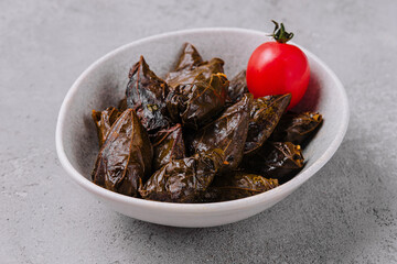 Dolma cabbage rolls grape leaves with filling
