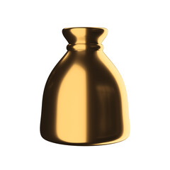 3D bag - Finance and Banking icon, gold material