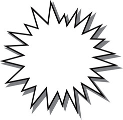 シンプルな丸いギザギザの吹き出し