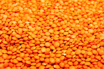 a lot of red lentils, vegetable texture