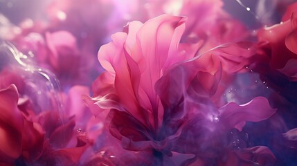 Obraz premium Bright background of pink abstract flowers