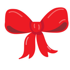 New Year's bow, vector illustration. Hand-drawn, isolated on a white background. A design element for postcards, prints, scrapbooking and packaging.