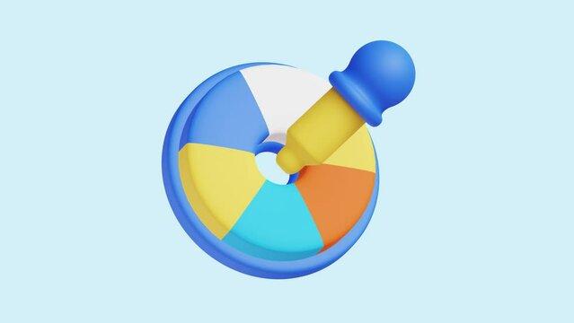 Color Picker 3D Icon: Ideal for businesses, tech, websites, apps, education, and marketing. Modern animation for contemporary design.