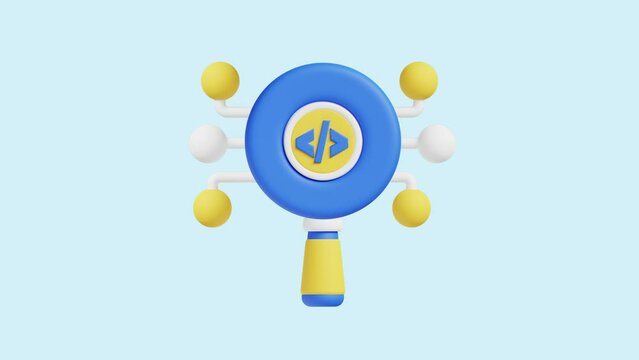 Software Testing 3D Icon: Ideal for business, technology, websites, apps, education, marketing. Modern 3D design animation.