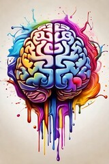 a brain photograph of an with colorful and artist enjoying the vibrant elements to process of creating symbolize creativity something unique  created with generative ai