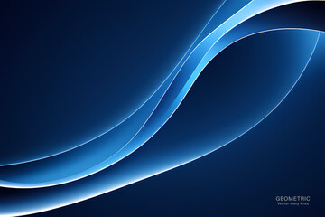 Dark Blue Wave Background, Abstract geometric background with liquid shapes. Vector illustration.