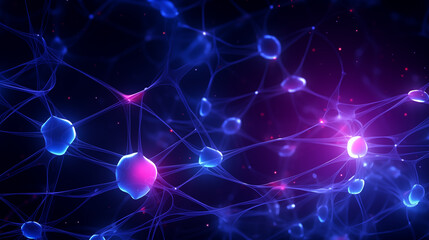Obraz premium Simulation of cells and nerves that form a network.
