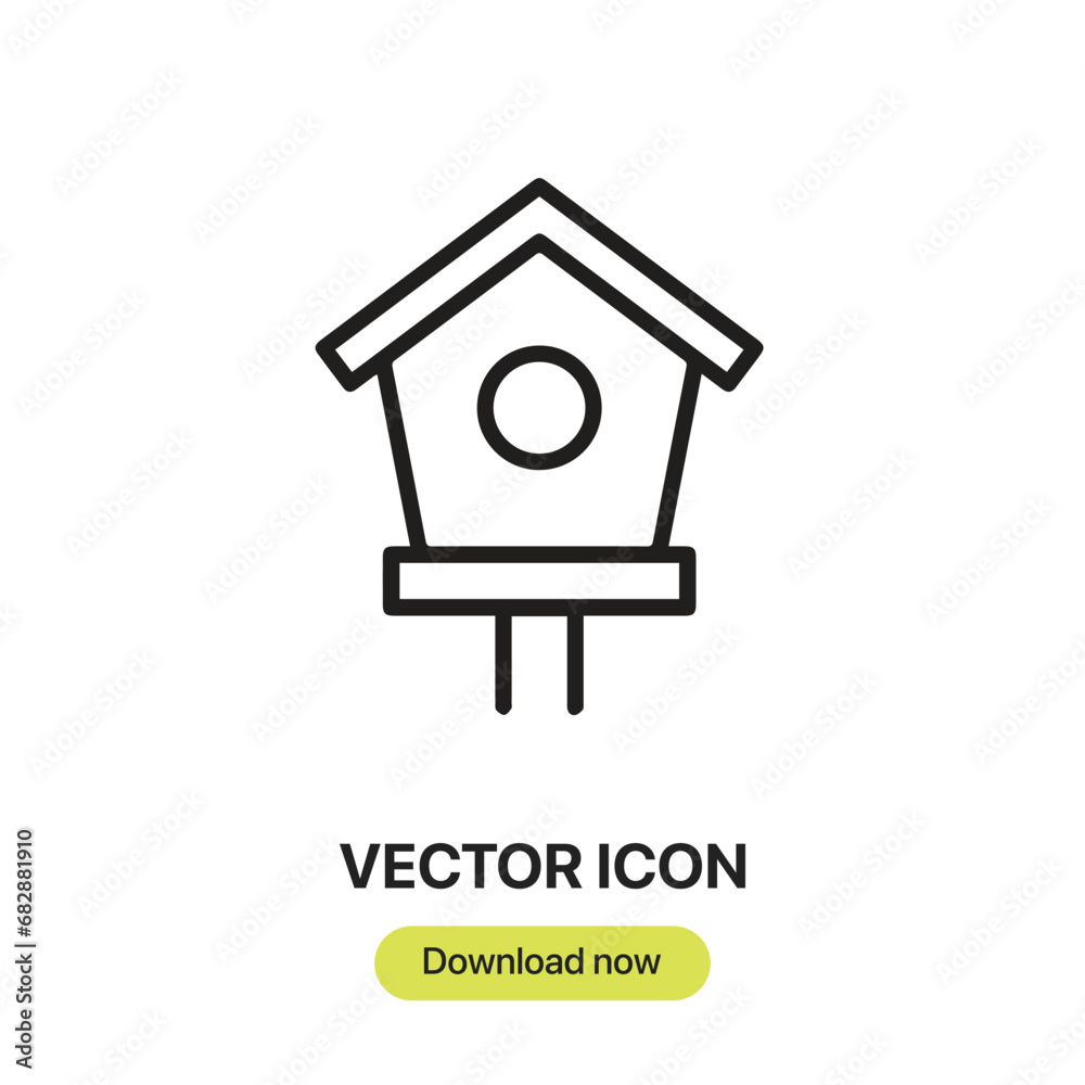 Fototapete bird house icon vector. linear-style sign for mobile concept and web design. bird house symbol illus