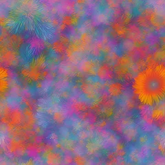 Crédence de cuisine en verre imprimé Mélange de couleurs Seamless abstract floral and plant pattern